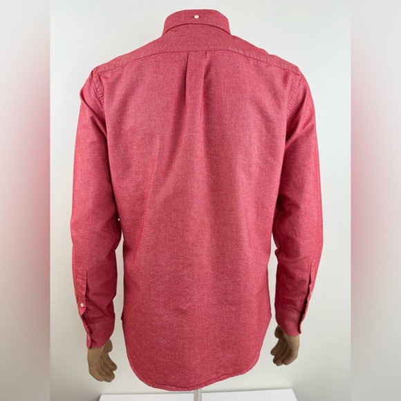 Old Navy Men's Heather Red Button Down Long Sleeve Shirt, Slim-Fit, Size Medium - Picture 3 of 11